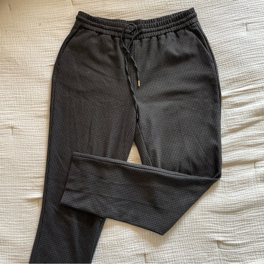 Maison d’Amelie Brown/Black Checkered Wool Drawstring Trousers size 8